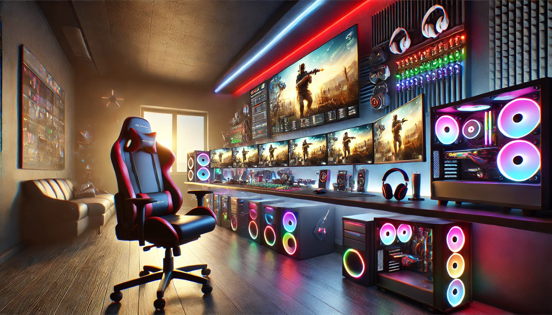 a modern gaming room designed for optimal gaming performance and comfort.